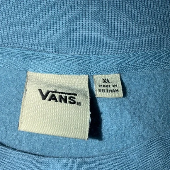 Vans Blue Crewneck Sweater with Pink Logo - Picture 3 of 3